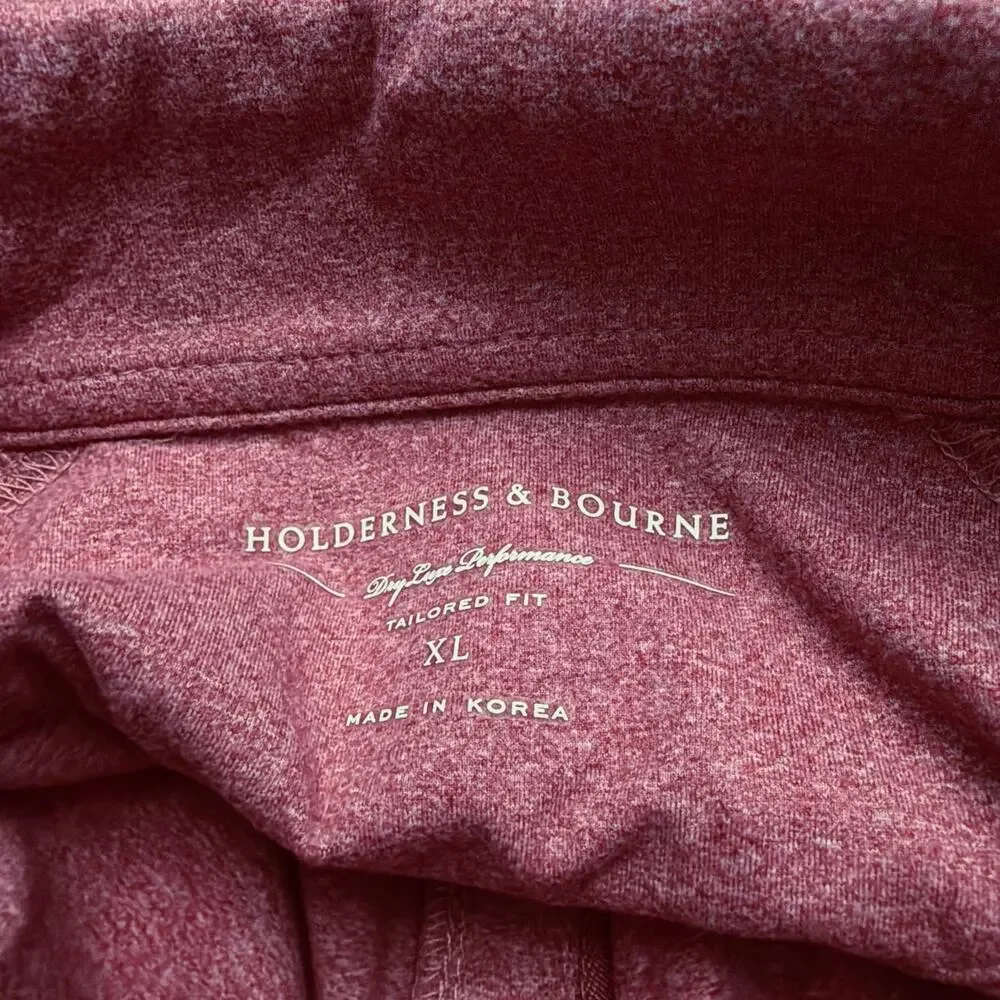 Holderness & Bourne The Westland 1/4 Zip Mens XL Golf Pullover Tailored Fit Red - Picture 2 of 12